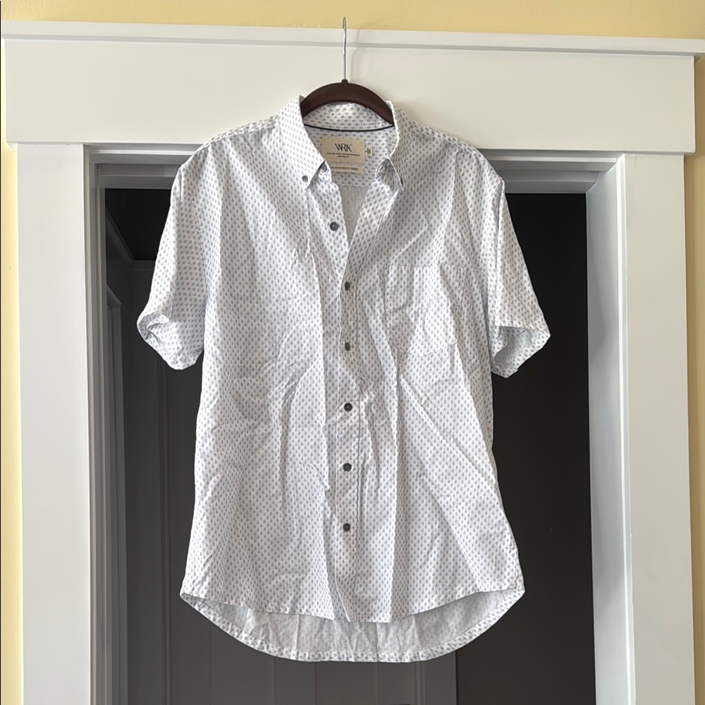 Men's White Patterned Casual Shirt